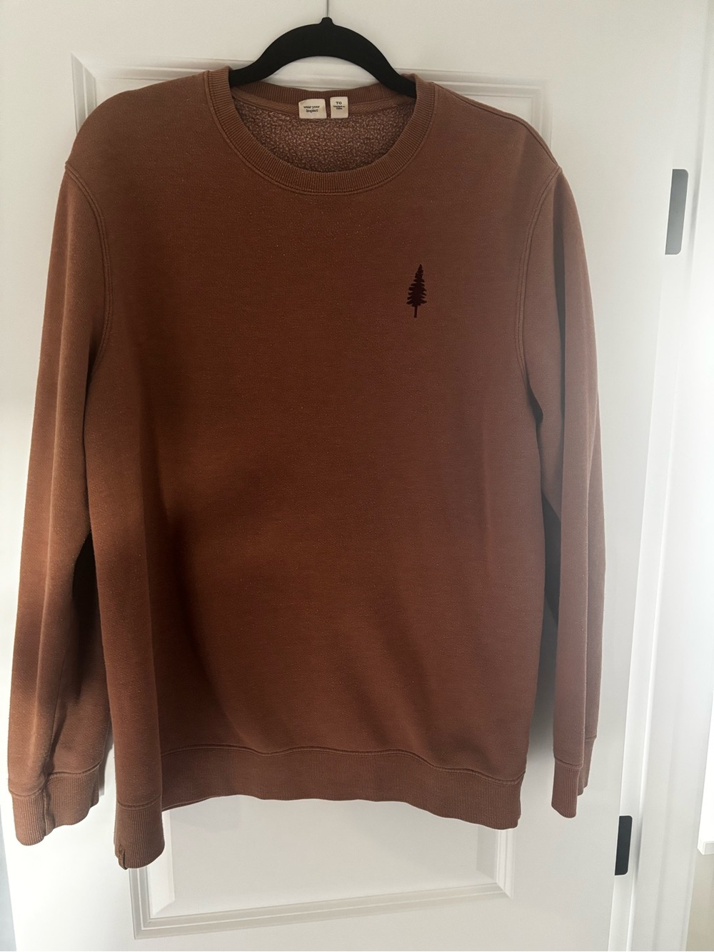 Men's TenTree Brown Crewneck Sweatshirt - Minimal Tree Embroidery